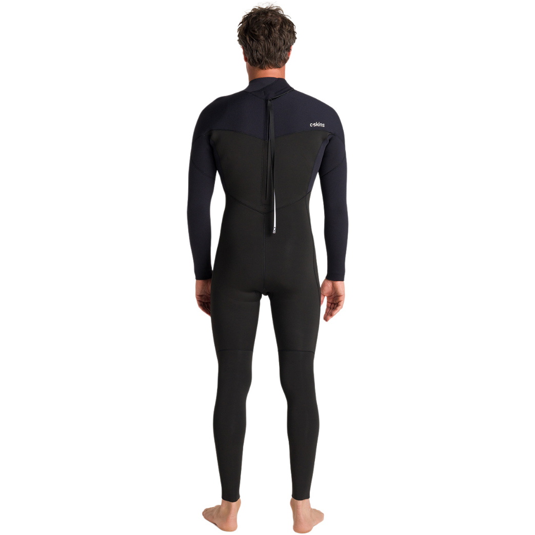 2026 C-Skins Da Uomo NuWave Session 3/2mm Back Zip Muta C-NSE32MBZ - Black / Black X / Warm Red
